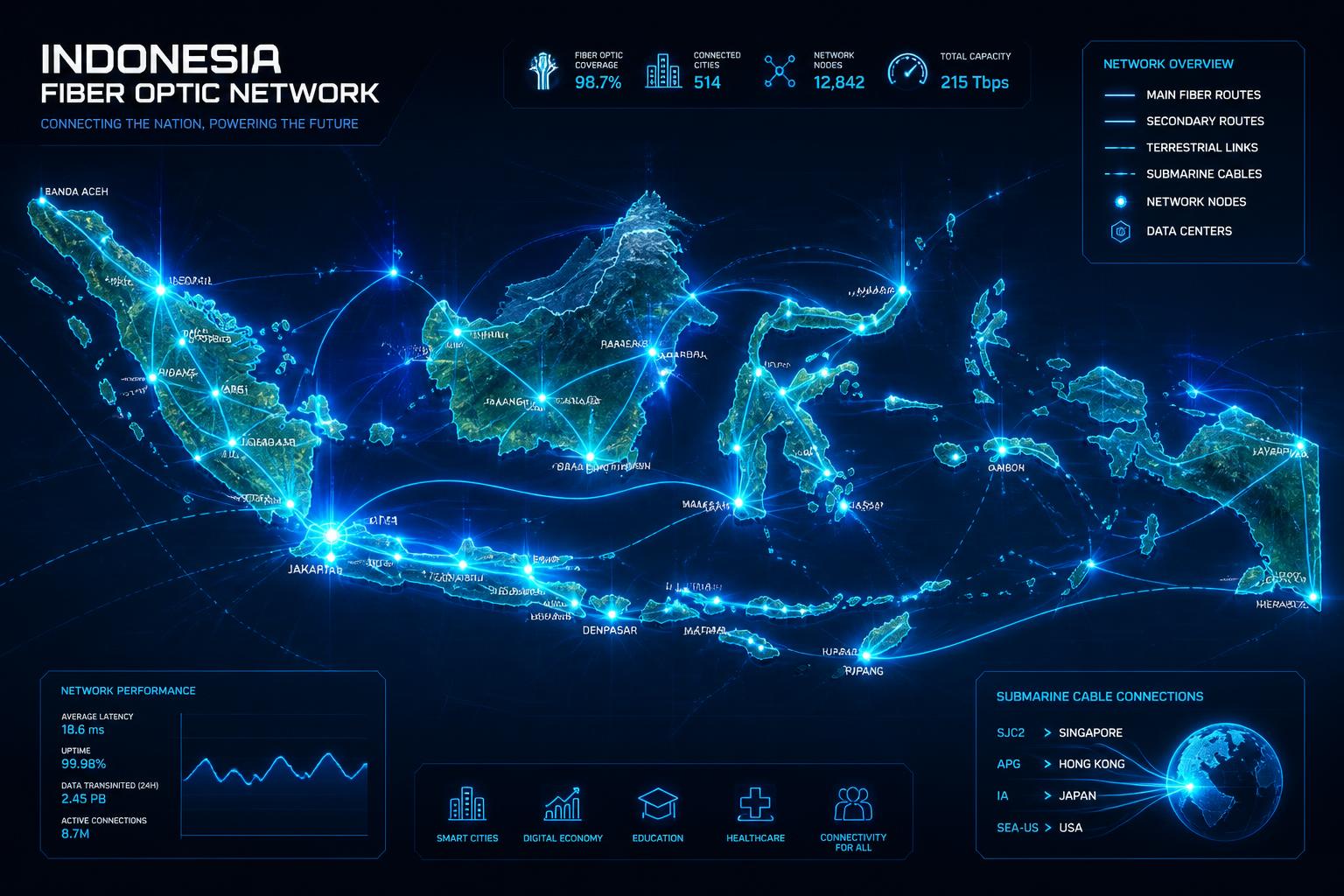 Jaringan fiber optik Wifihome terhubung ke seluruh Indonesia